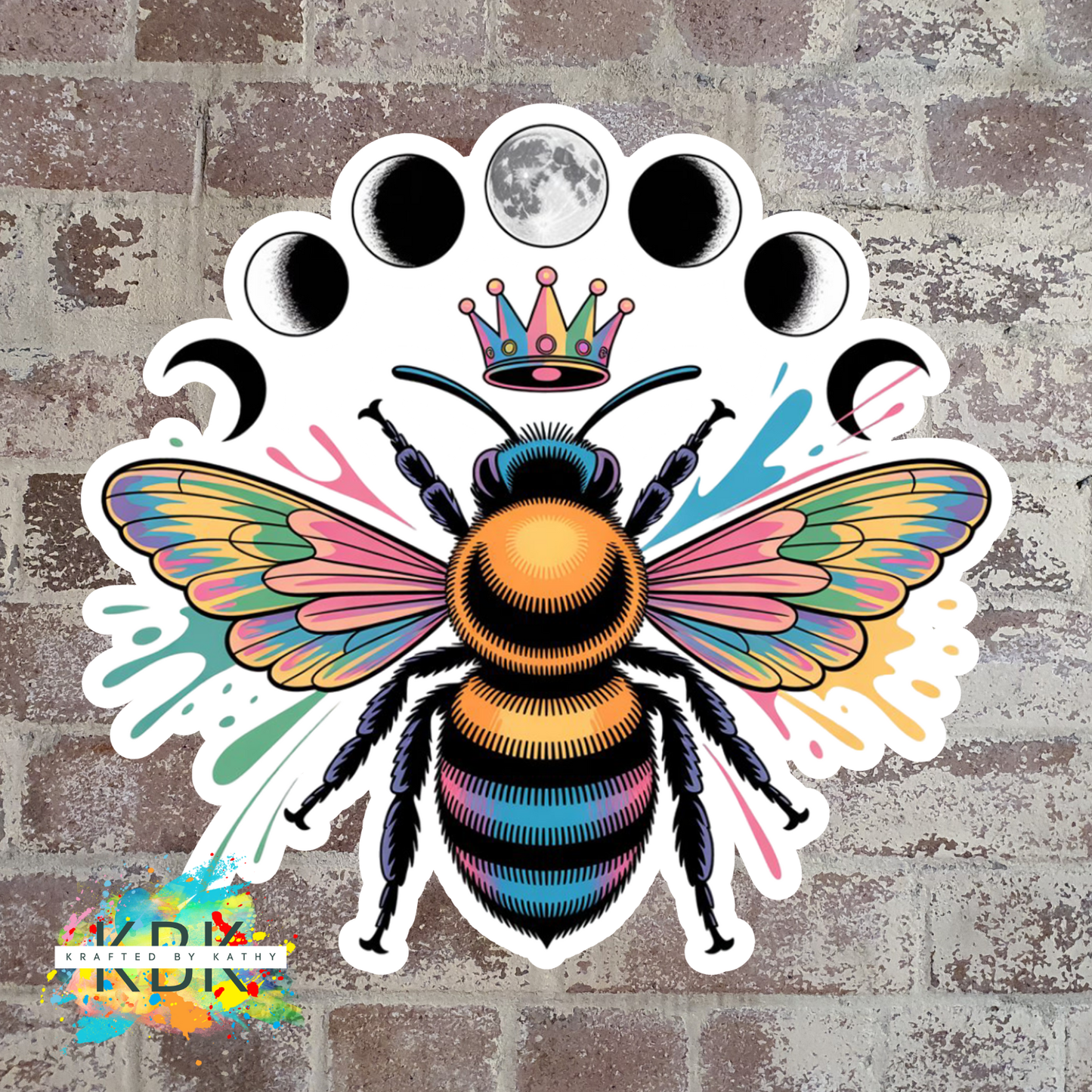 Moon Phases Queen Bee Sticker
