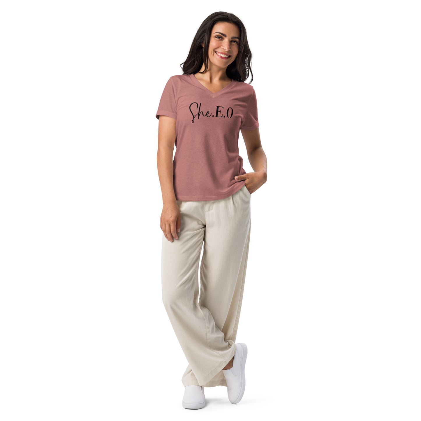 She E O Women’s Relaxed V-neck t-shirt