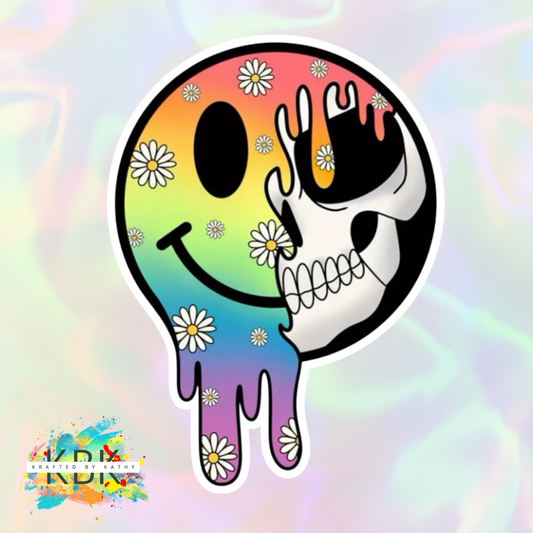 Skeleton Smiley Face Sticker